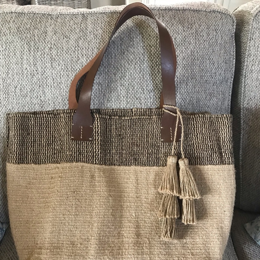 J. Jill Tasseled Jute Tote Bag